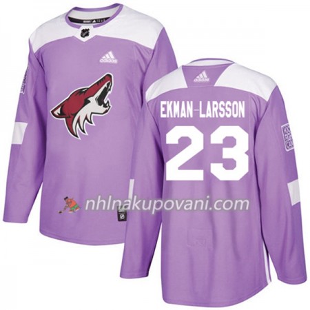 Arizona Coyotes Dresy Oliver Ekman-Larsson 23 Adidas 2017-2018 Nachová Fights Cancer Practice Authentic - Pánské